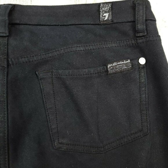 7 FOR ALL MANKIND Black Faux Suede Skinny Ankle Pants Size 28 (30x21) EUC - Picture 11 of 11